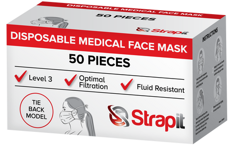 Level 3 Tie Back Surgical Mask - 160mmHg Fluid Resistance and Optimal Submicron Filtration